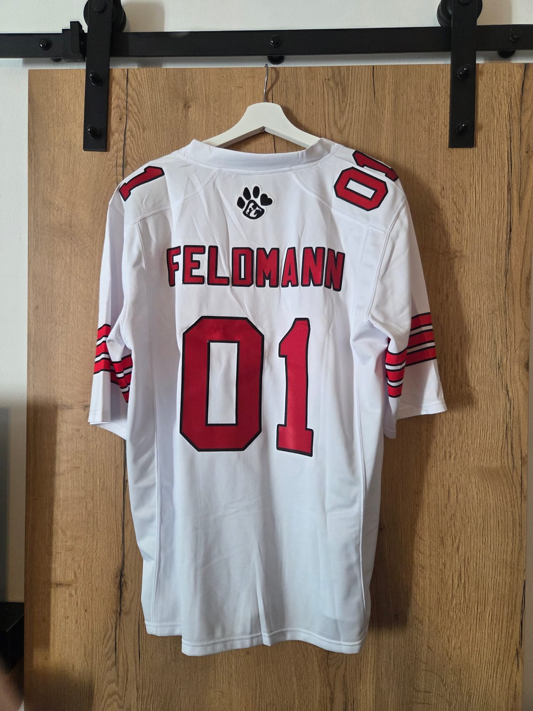 Customer photo review of Maßgeschneidertes Professionelles Weiß Rot Rugbytrikot