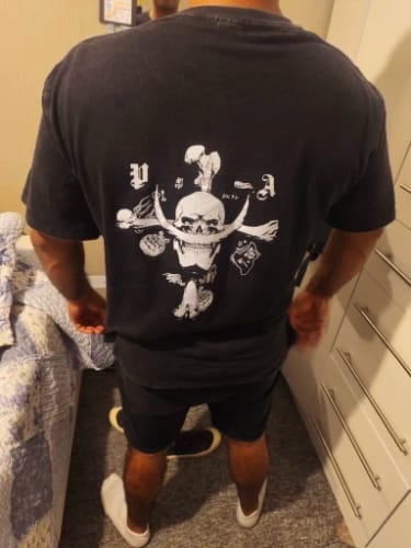 Customer photo review of Oversized Washed T-Shirt Vintage Anime Gothic Graphic Tee