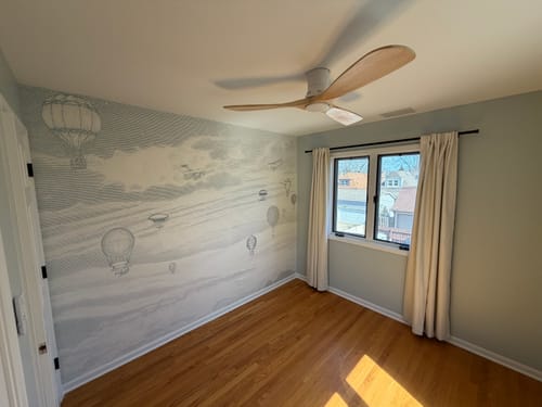 Vintage Hot Air Balloons Wallpaper Mural in a customer&rsquo;s home - verified photo review