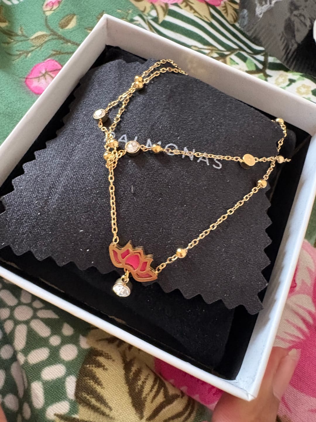 Customer photo review of Water Lily Anklet