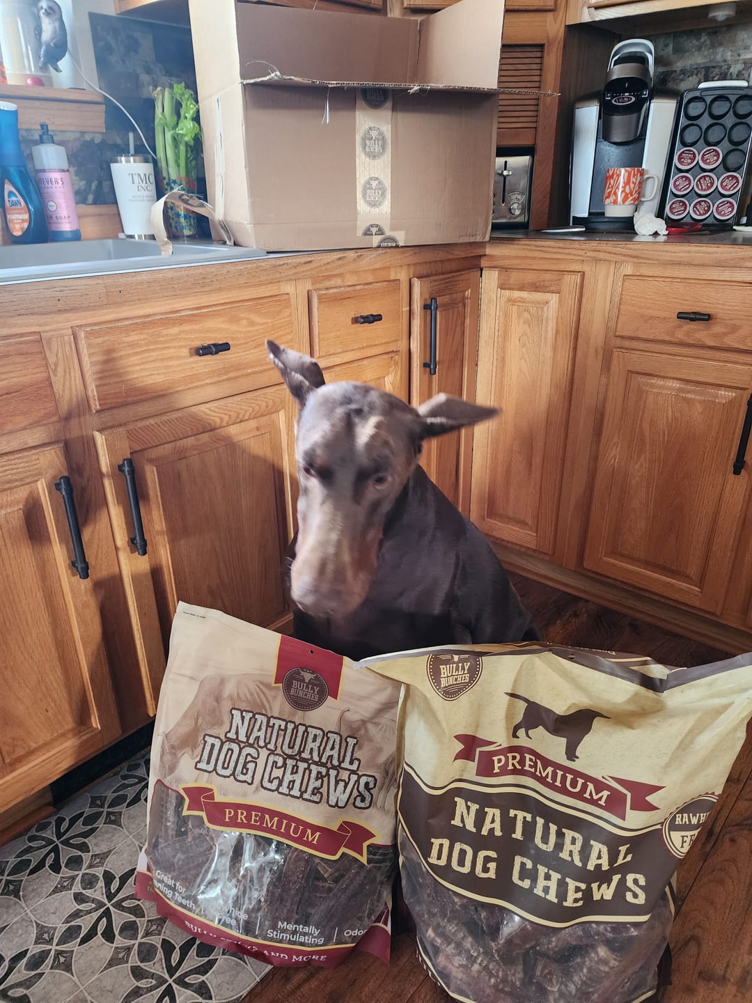 Customer photo review of 6 Inch Trachea Wrapped in Jerky