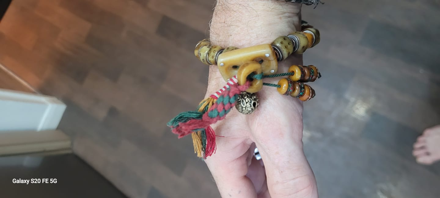 Customer photo review of Sacred "Circle of Fate" Copper-Inlay Dice Mala