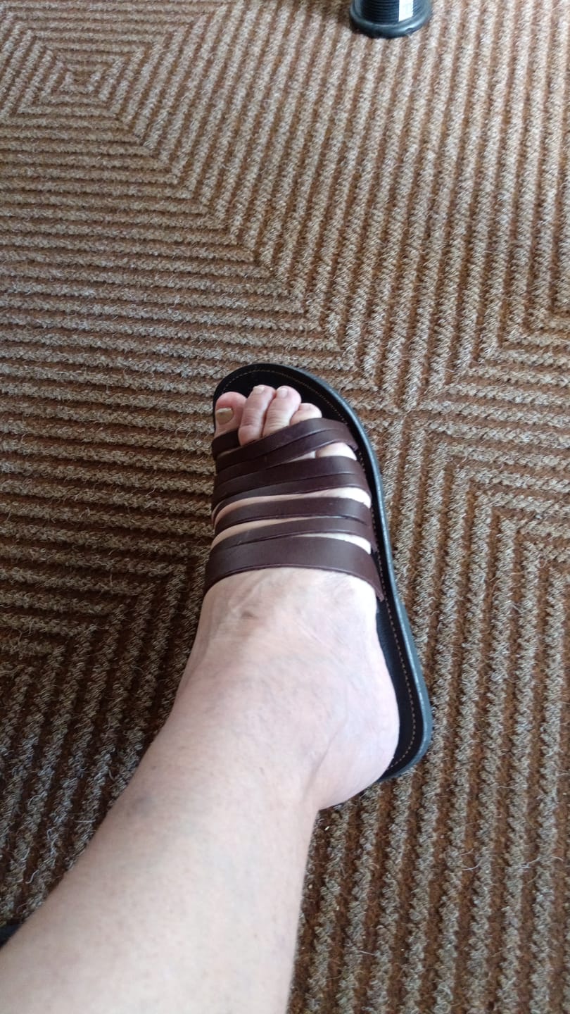 Customer photo review of Strappy Slides