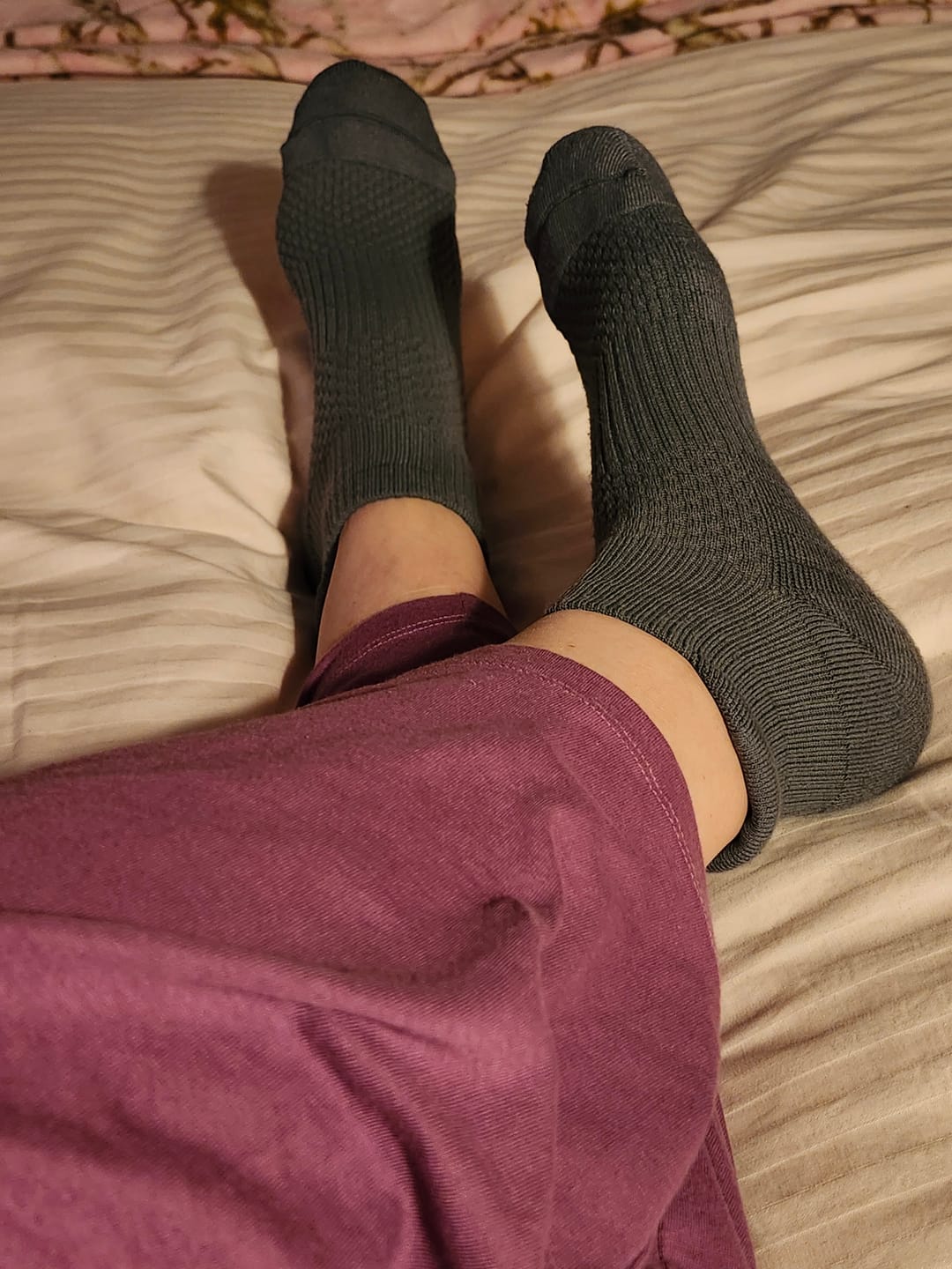 Customer photo review of Gray Ankle Compression Socks