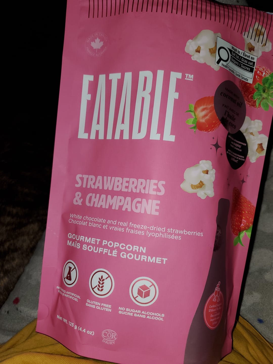 Customer photo review of Strawberries & Champagne (125g) - White Chocolate Kettle Corn