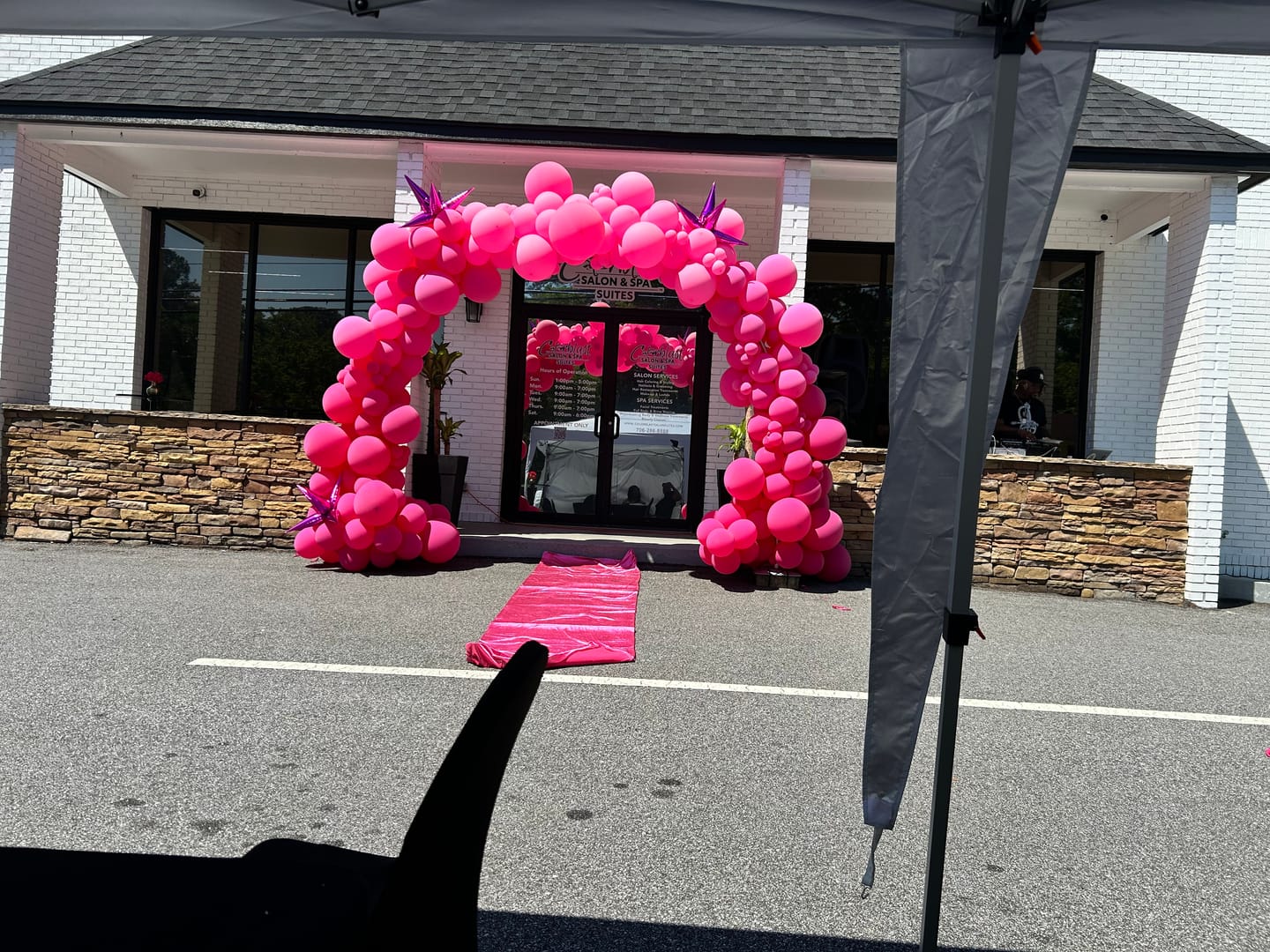 Customer photo review of 10x8 Ft Aluminum Balloon Arch Frame Wedding Arch Stand