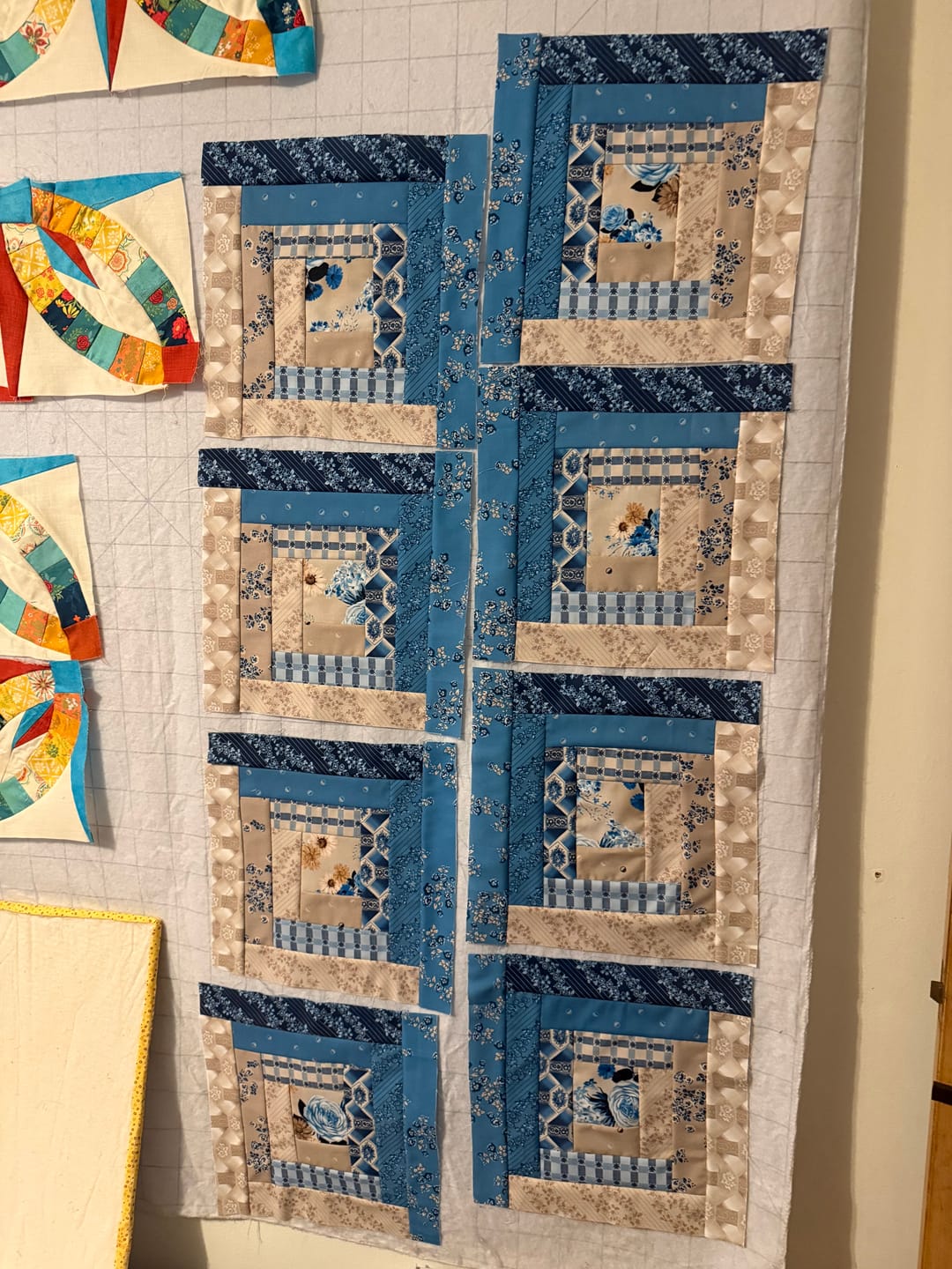 Customer photo review of Block Of The Month - Log Cabin Bellflower (98.5" x 98.5")
