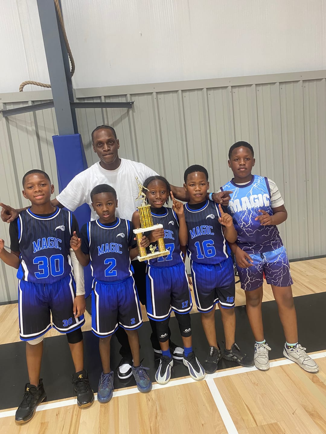Customer photo review of Custom Gradient Royal Reversible Basketball Suit for Adults and Kids Personalized Jersey
