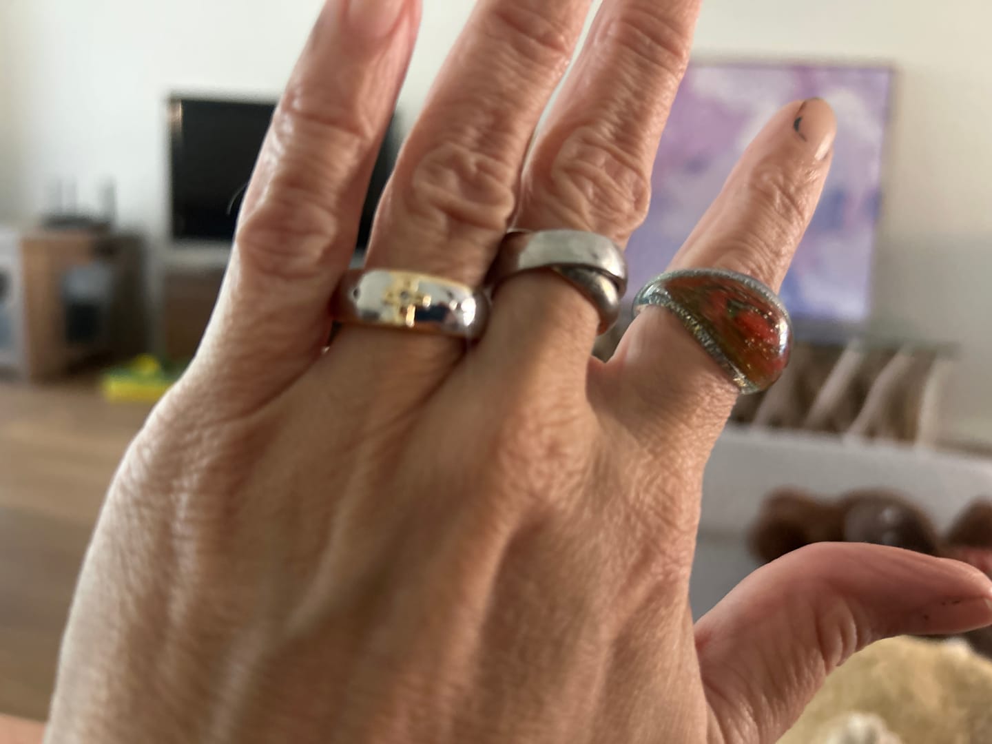Customer photo review of Christianartworkshop Modern Style Two-tone Gold Cross Alloy Ring(Made in Holy Land)