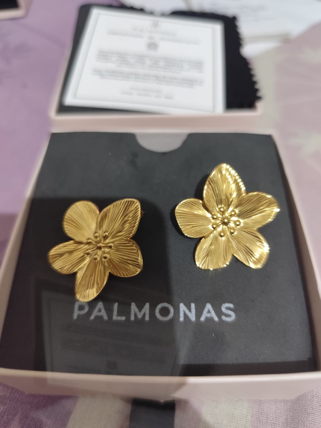 Customer photo review of Golden Blossom Earrings