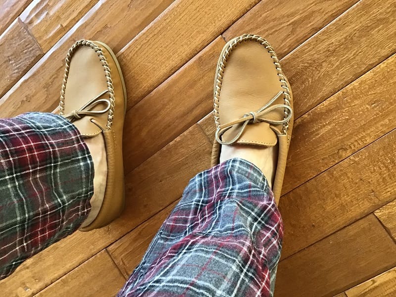 Customer photo review of Men's Leather Moccasin Shoes
