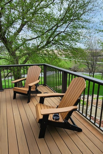 Customer photo review of Folding Adirondack Chair with Built in Footrest & Cup/Wine Holders King Size