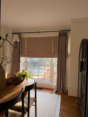 Customer photo review of Zoe 100% Blackout Linen Look Custom Curtain