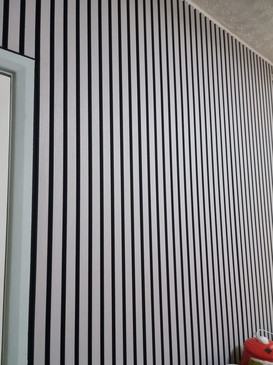 Customer photo review of Acoustic Slat Wall Panels Wooden Decorative Wall Panels Grey Oak Premium 2.4m x 0.6m