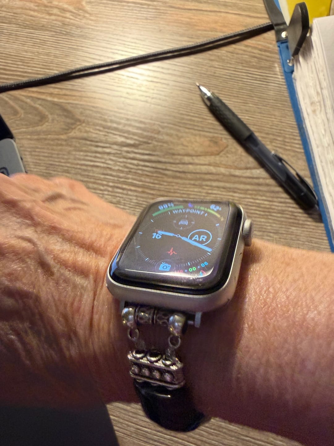 Customer photo review of Bohemian Noir Stretch Apple Watch Strap