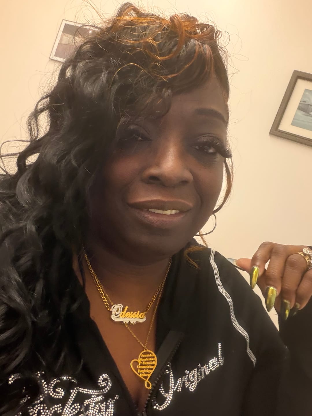 Customer photo review of Family Name Heart Necklace