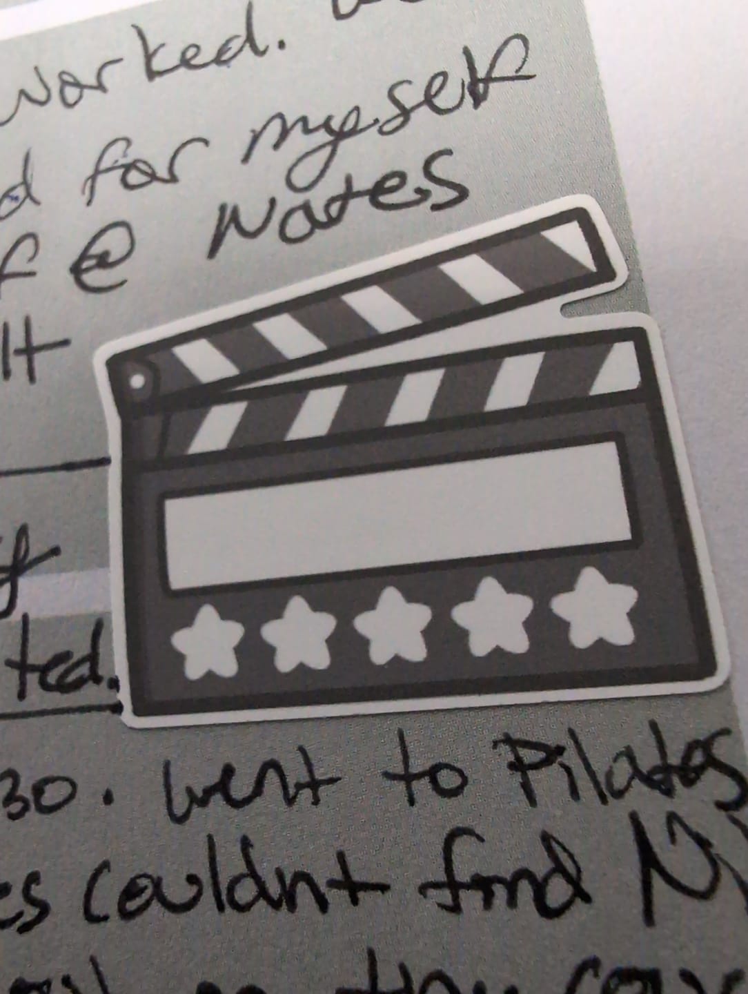 Customer photo review of Movies Tracker Planner Stickers