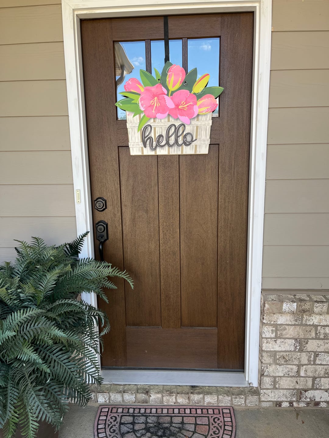 Customer photo review of Hello Azalea Basket Door Hanger