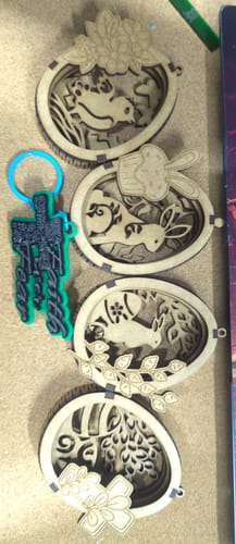 Customer photo review of Easter Egg Tag set of 5 Laser Cut Svg File