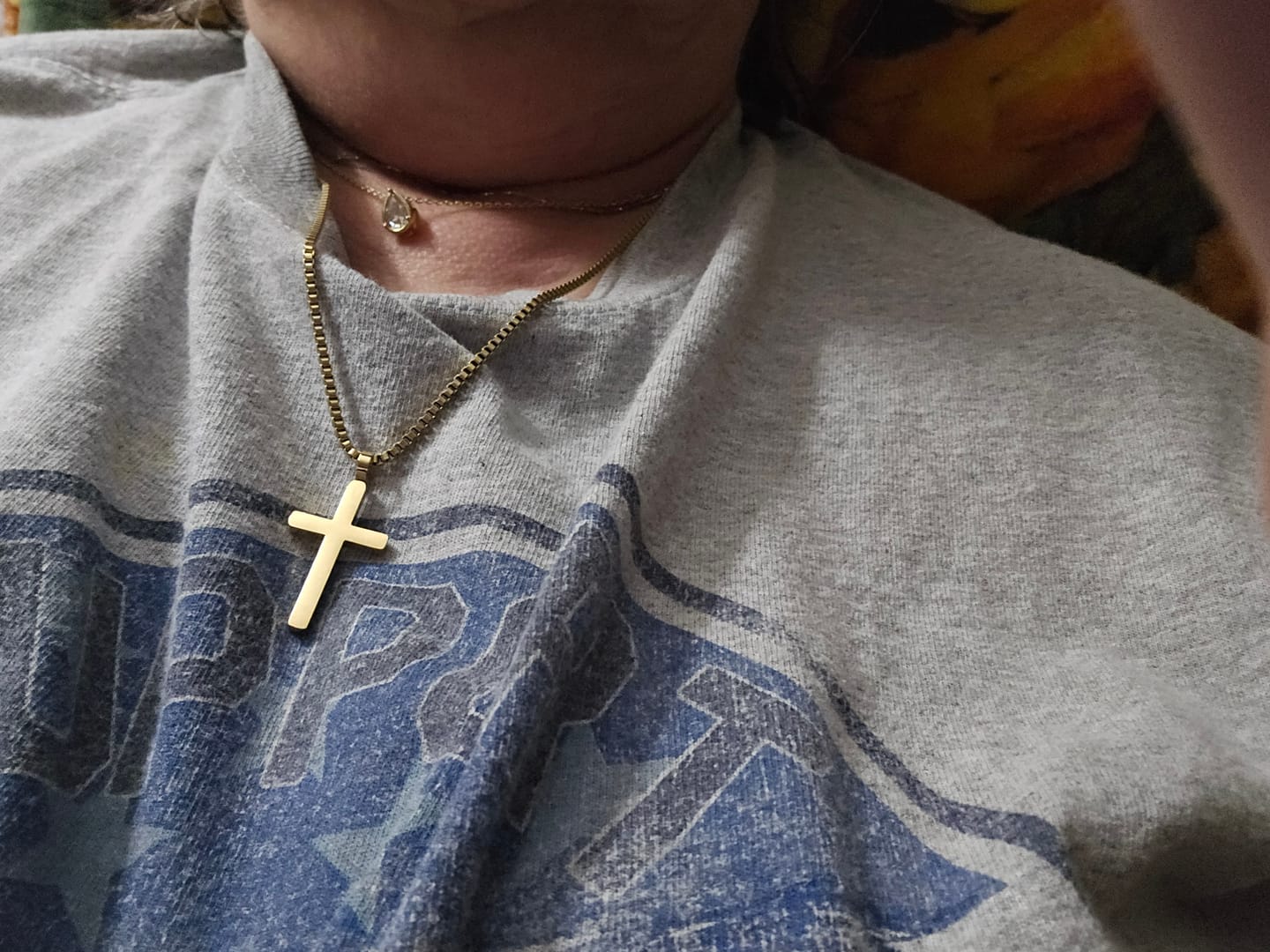 Customer photo review of Classic Cross & Box Chain