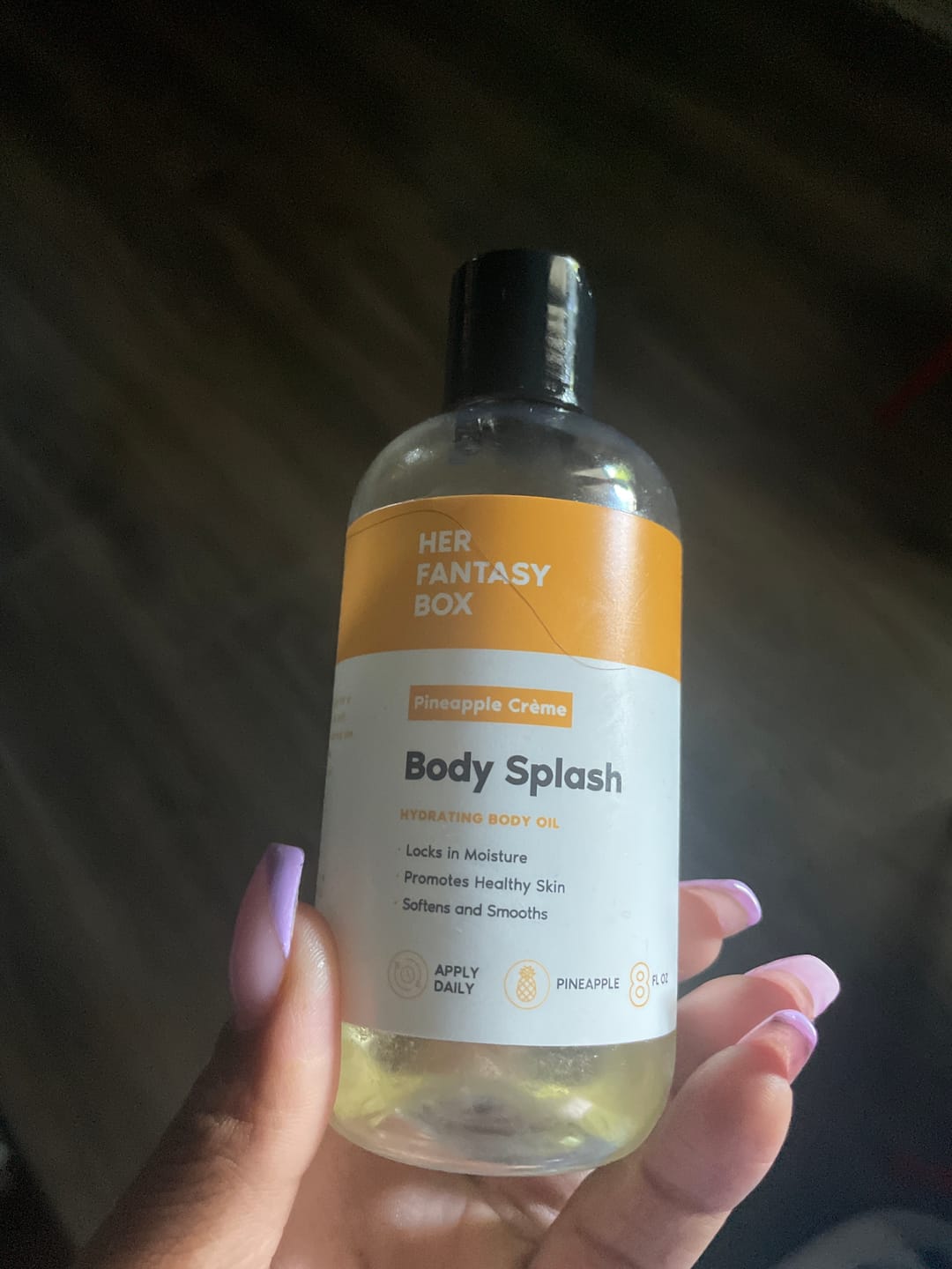 Customer photo review of Body Splash - Skin Smoothing Body Oil  (Pineapple Creme)