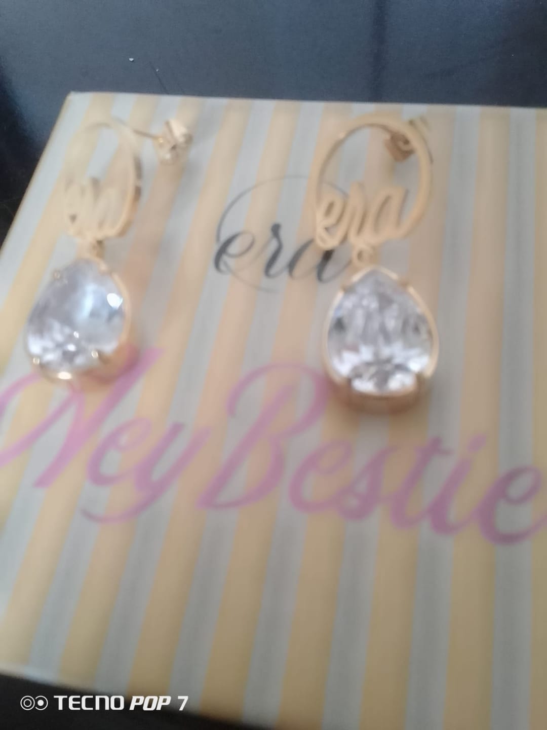 Customer photo review of Gold Era Teardrop Earrings