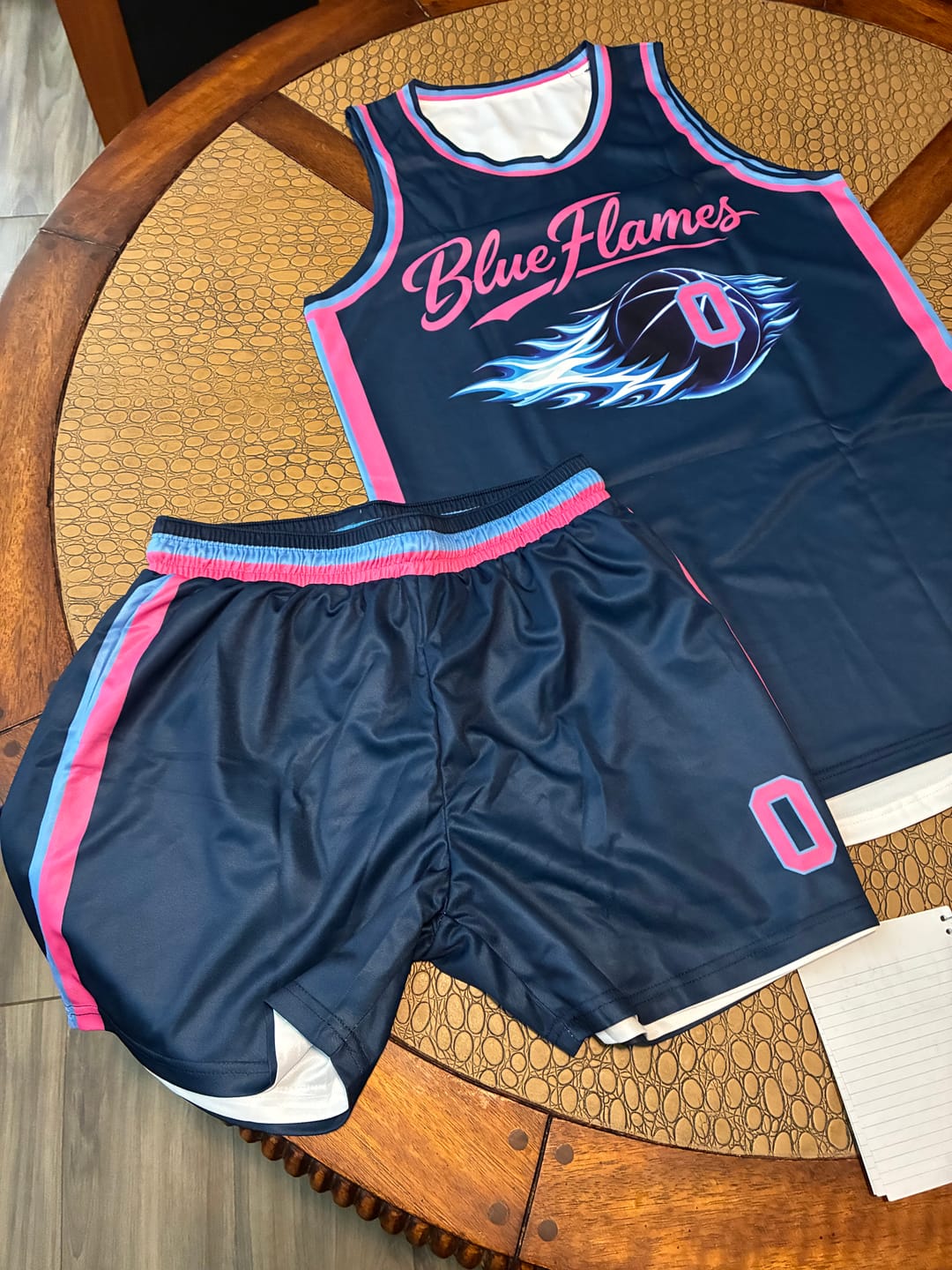 Customer photo review of Custom Black White Double Side Sets Men Basketball Jersey
