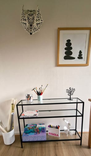 Customer photo review of Arrimo 3 repisas Industrial Glass — Kallfu.cl