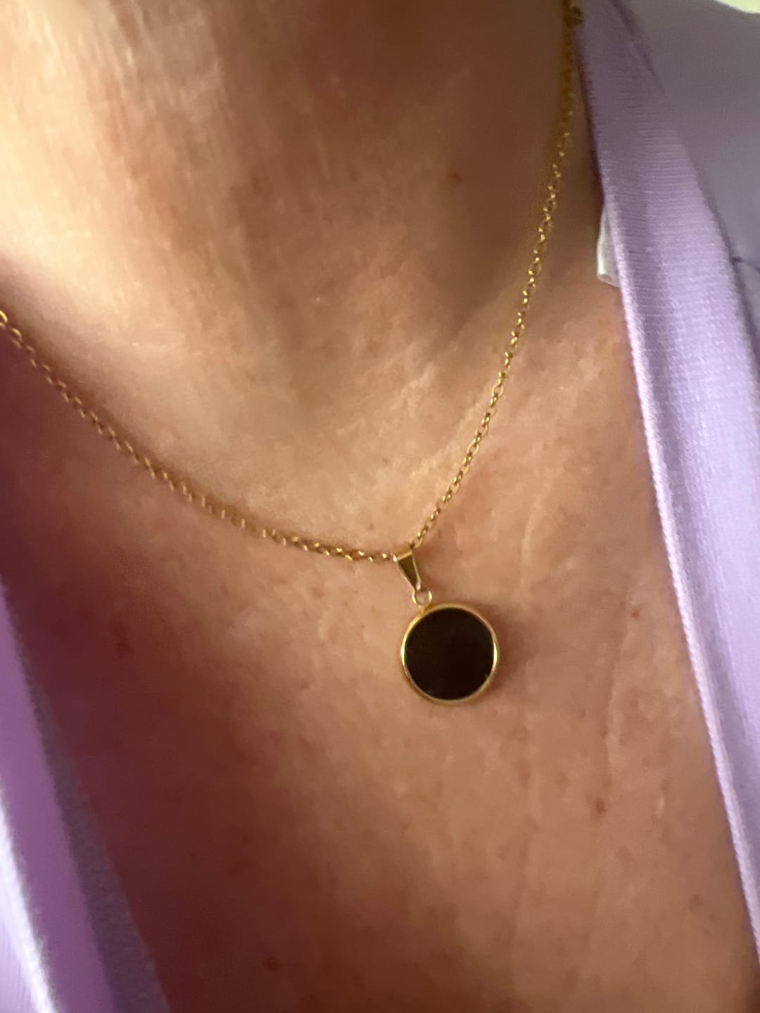 Customer photo review of Obsidian Halskette - Kreismedallion
