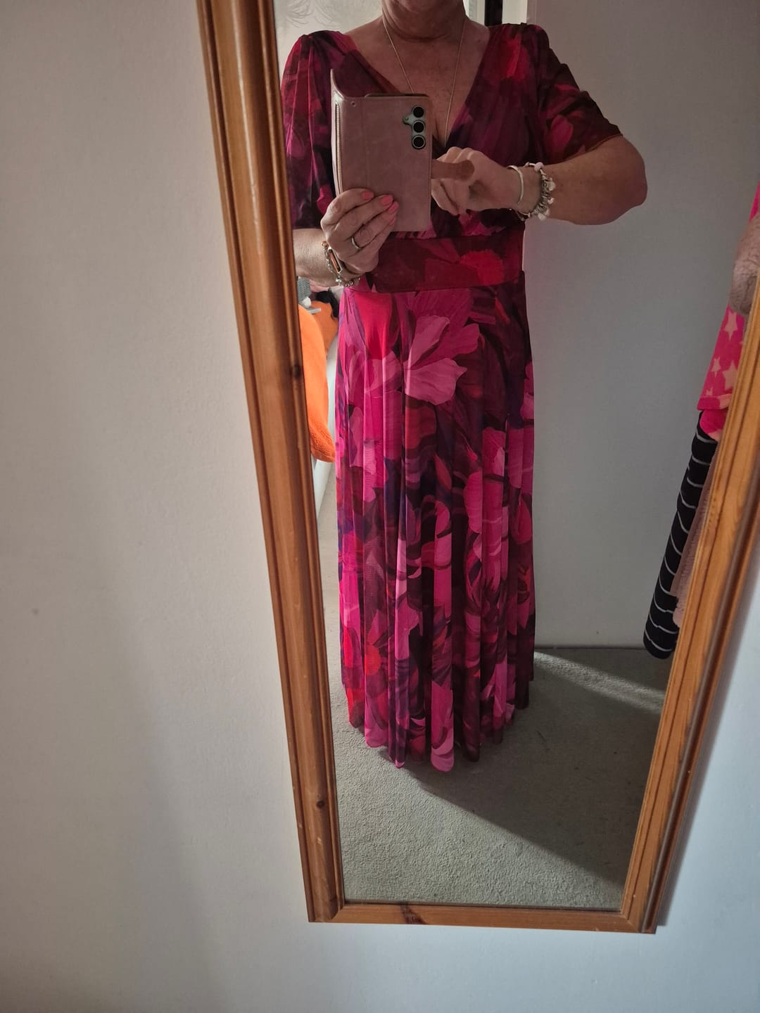 Customer photo review of Isabelle Cerise Purple Float Sleeve Maxi Dress