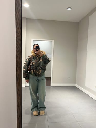 Customer photo review of Camouflage Fur Collar Reversible Cotton Jacket