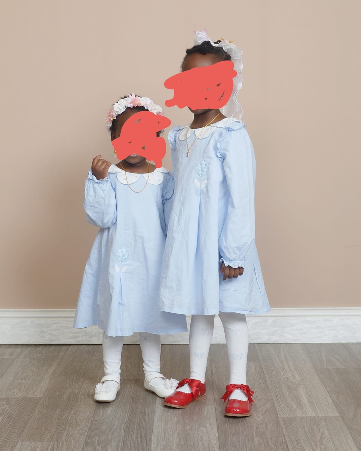 Customer photo review of Dave&Bella Toddler Girls Blue Long Sleeve Lightweight Cotton Casual A-line Dress