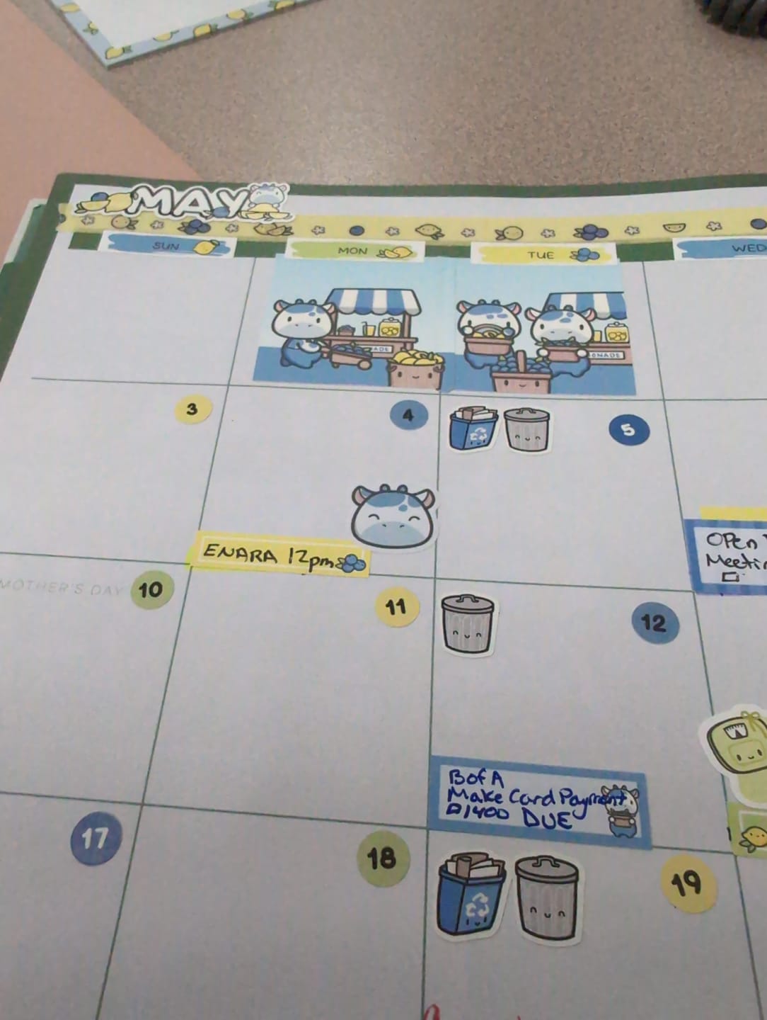 Customer photo review of Chores Planner Sticker Set