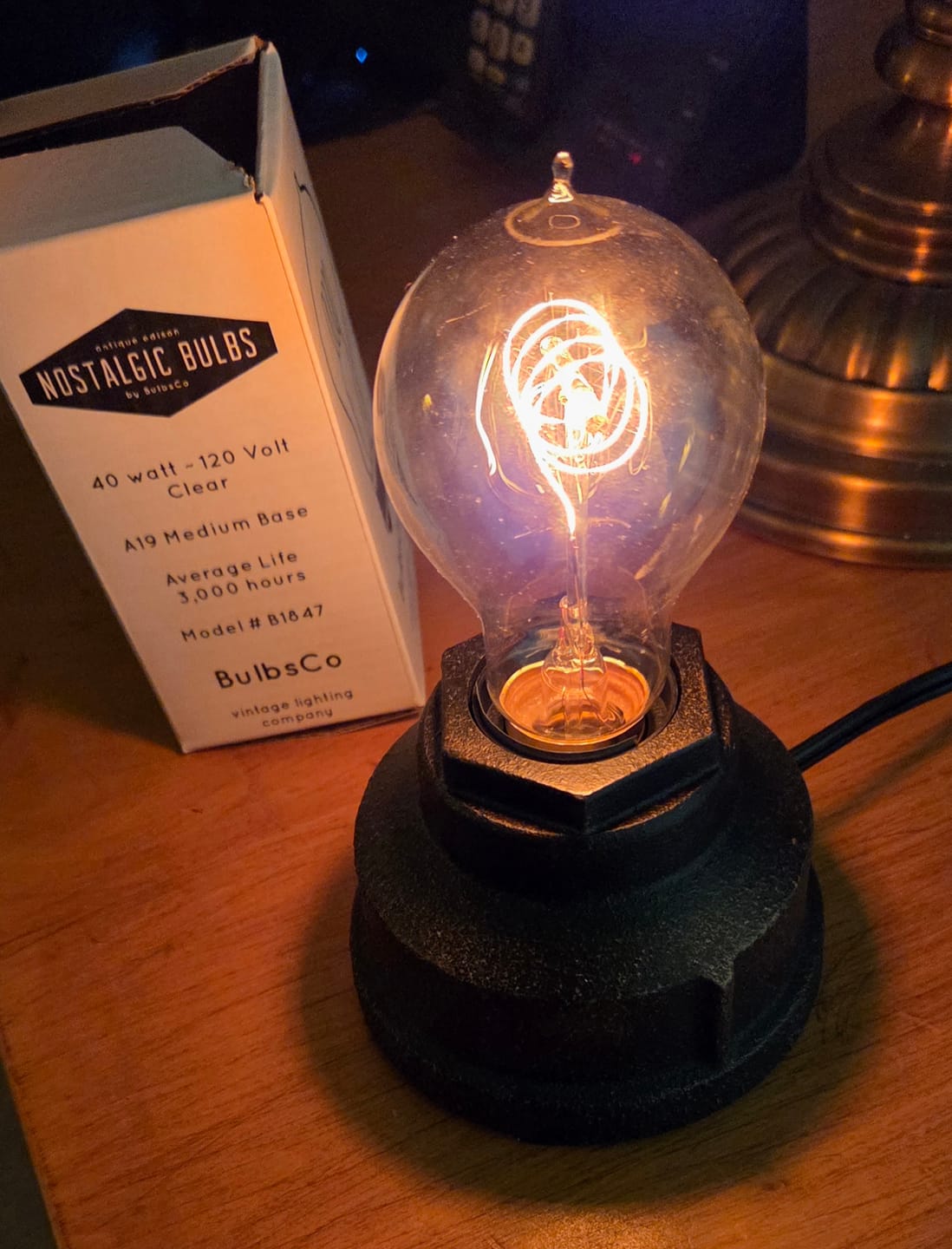 Customer photo review of Victorian Quad Loop Filament Vintge Light Bulb A21 - 40 Watt