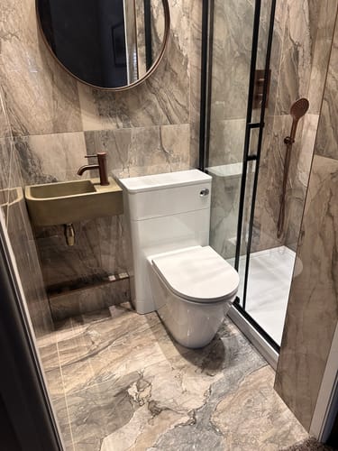 Customer photo review of ShowerWorx Atlantic Matt Black 1000 x 1900mm Sliding Shower Door - 6mm Glass