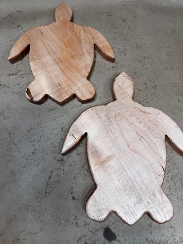 Customer photo review of 15x12" Sea Turtle Shaped Serving Board Acrylic Router Template