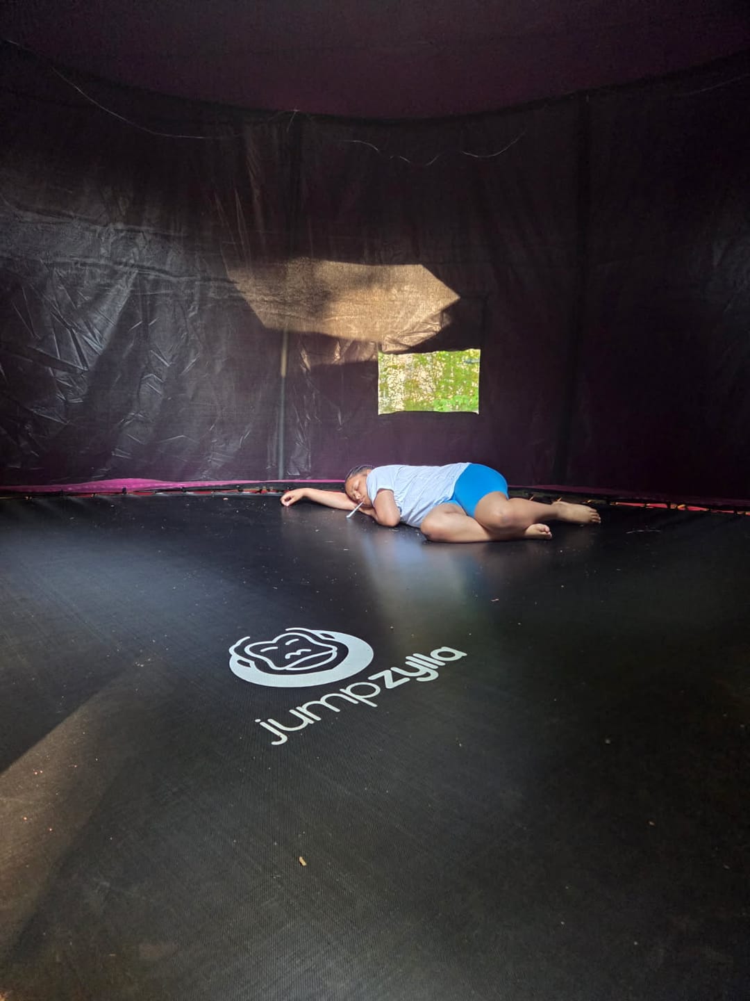Customer photo review of Jumpfly Customizable Trampoline Tent