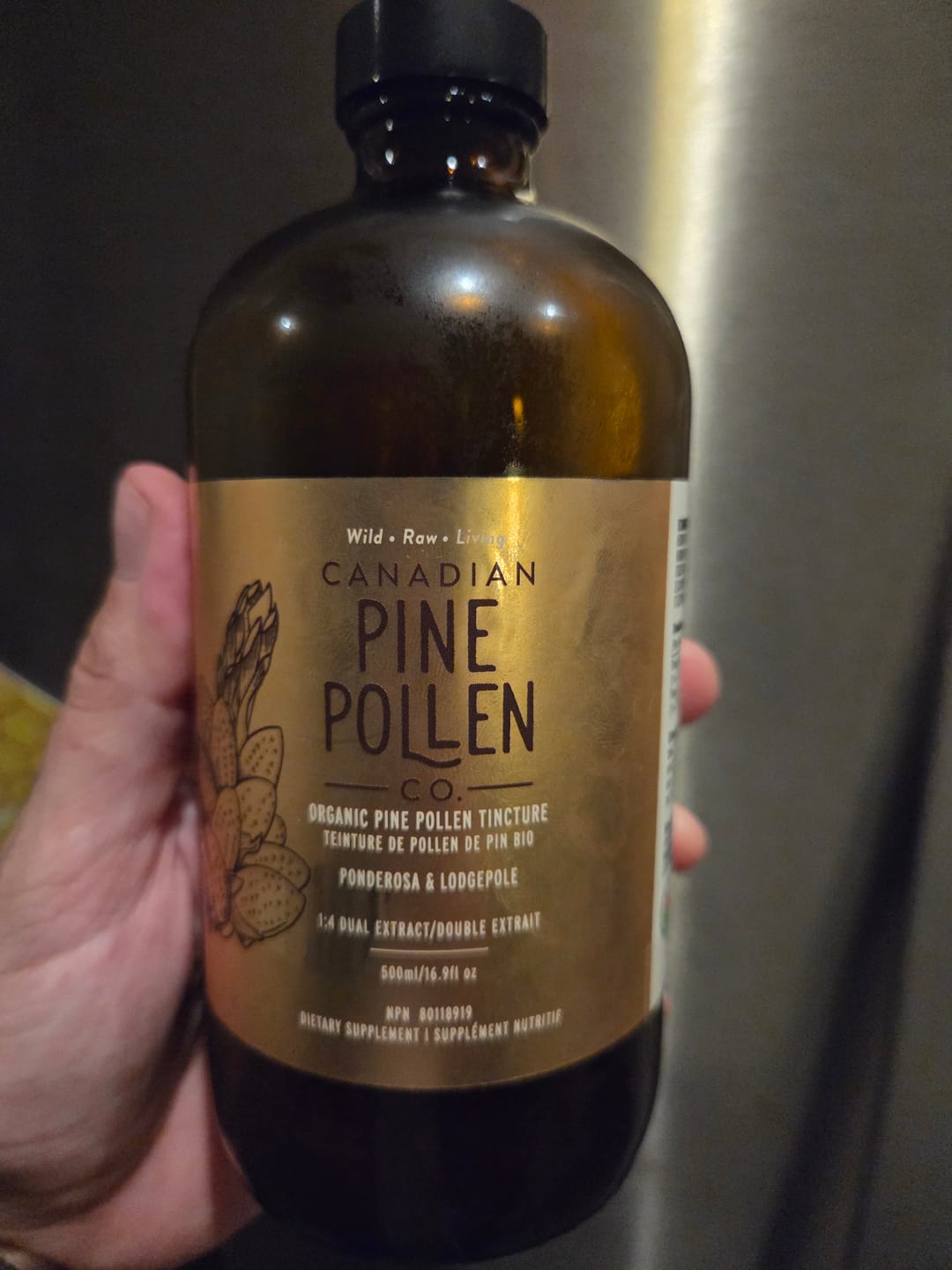 Customer photo review of Certified Organic Potency Pine Pollen | 250mg Pine Pollen Per 2 ML Tincture