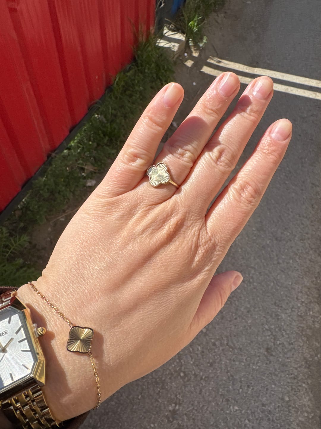 Customer photo review of Flora Gold Bracelet