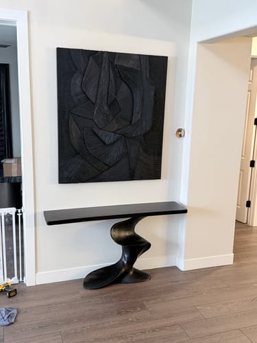 Customer photo review of Handcrafted Wood Console Table Furniture Decor