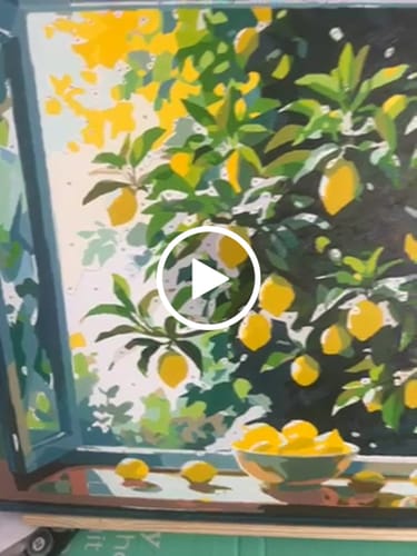 Customer video review of Mediterranean Lemon Courtyard - Paint by Numbers Kit