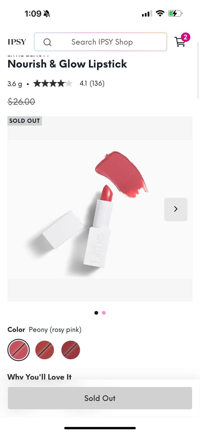 Customer photo review of Nourish & Glow Lipsticks