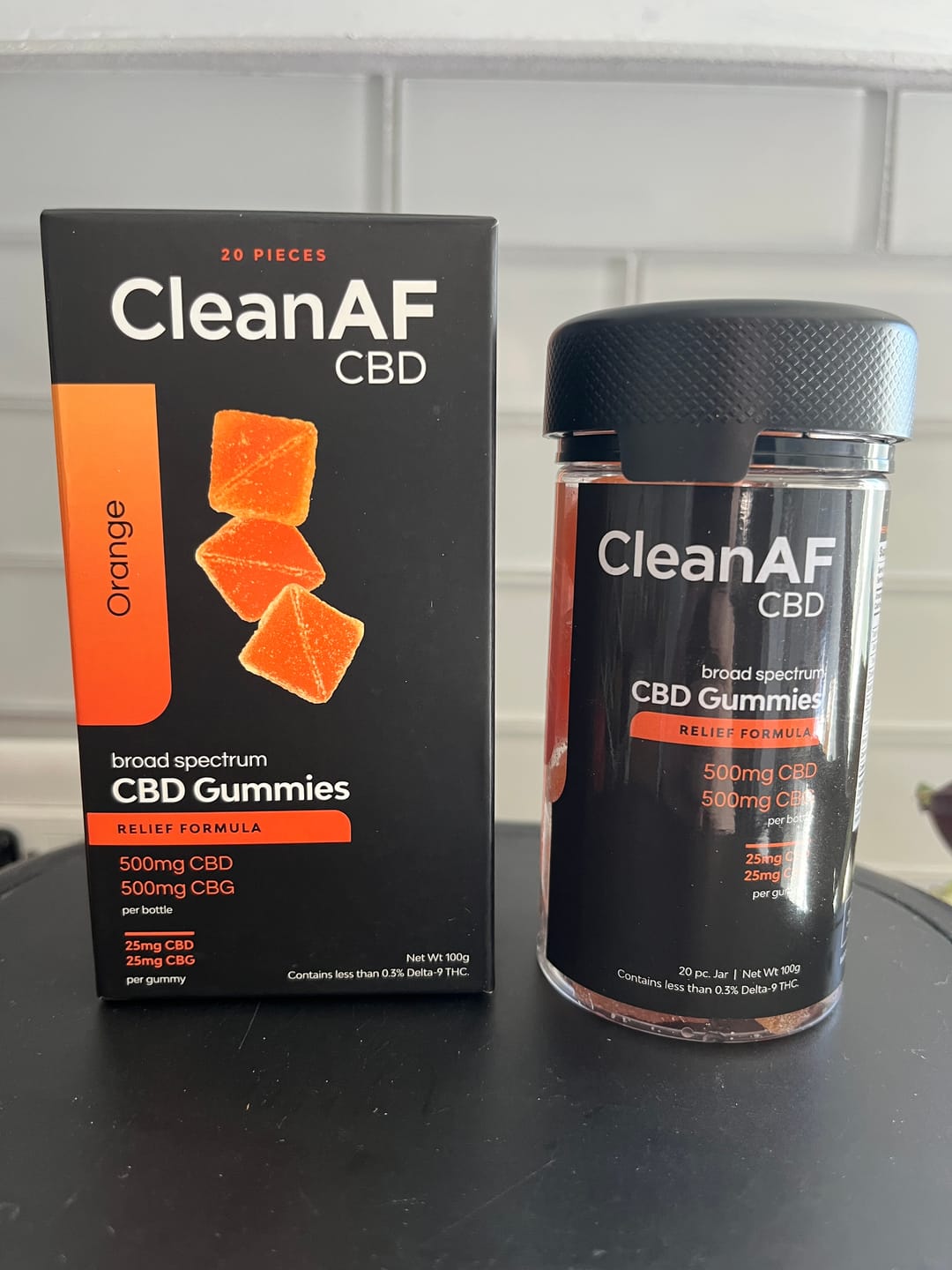 Customer photo review of Orange CBD + CBG Gummies for Relief