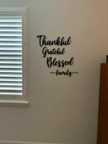 Customer photo review of Thankful Grateful Blesses Wall Art