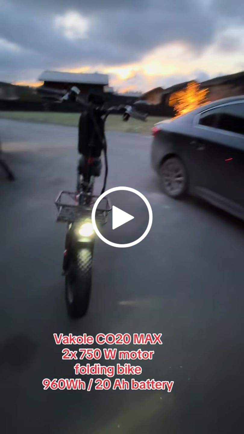 Customer video review of Vakole CO20 MAX 750W*2 Dual Motor 20" Folding Fat Bike 960Wh with Torque Sensor 20Ah Battery