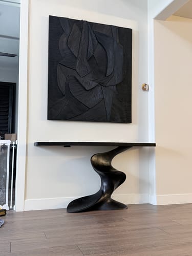 Customer photo review of Handcrafted Wood Console Table Furniture Decor