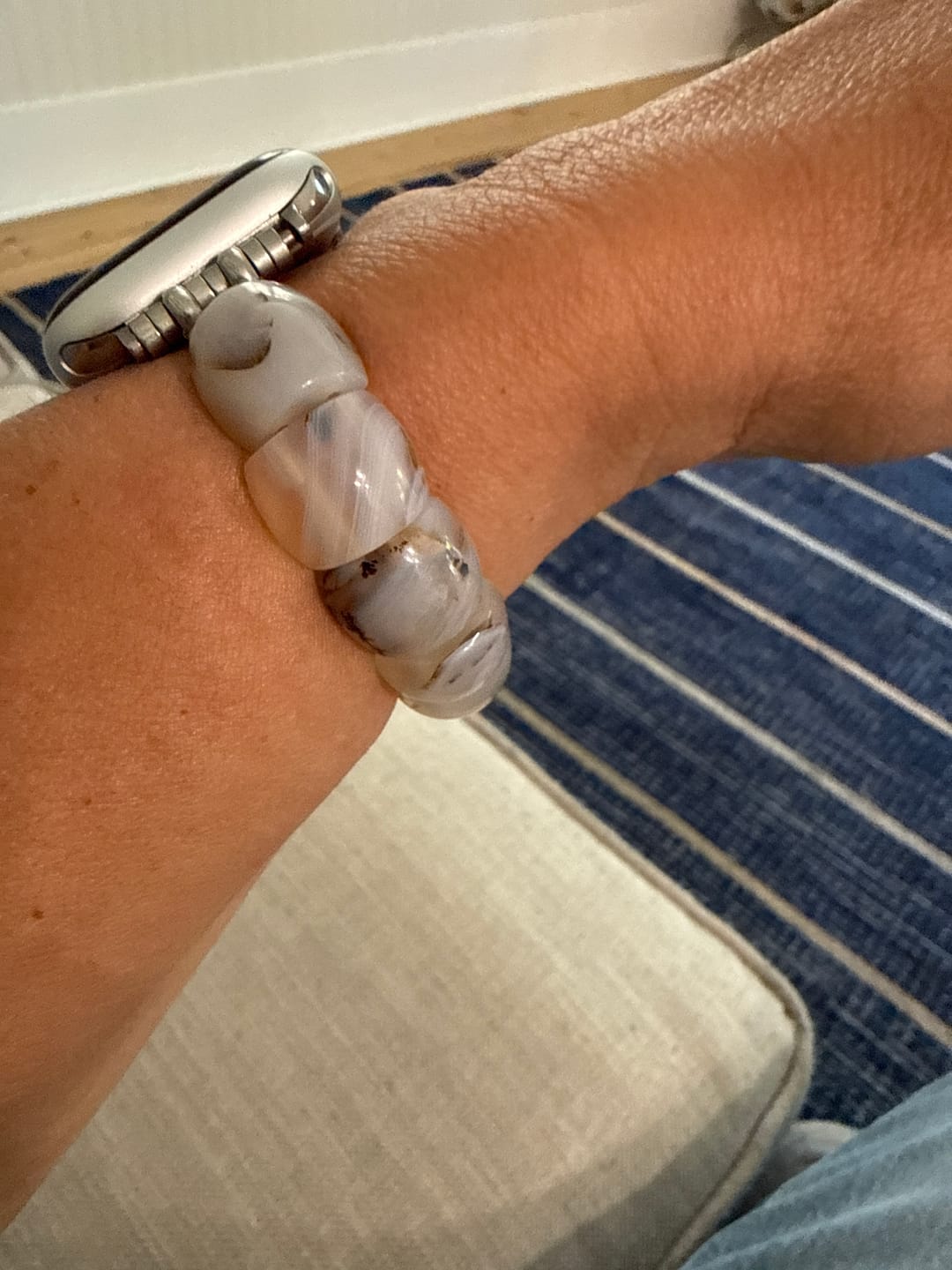 Customer photo review of Sacred Sands Agate Stretch Apple Watch Strap