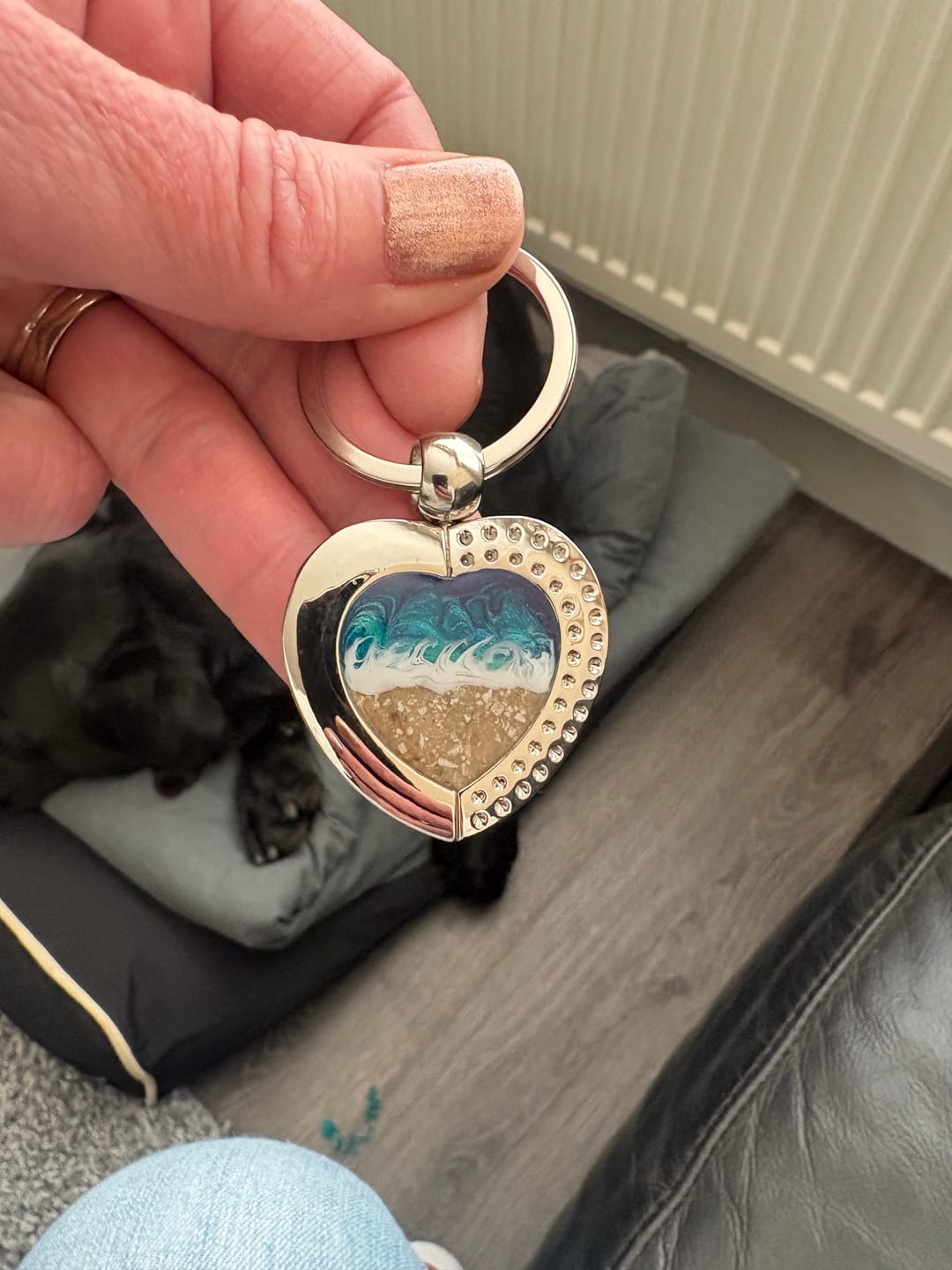 Customer photo review of Seaside Heart Keyring