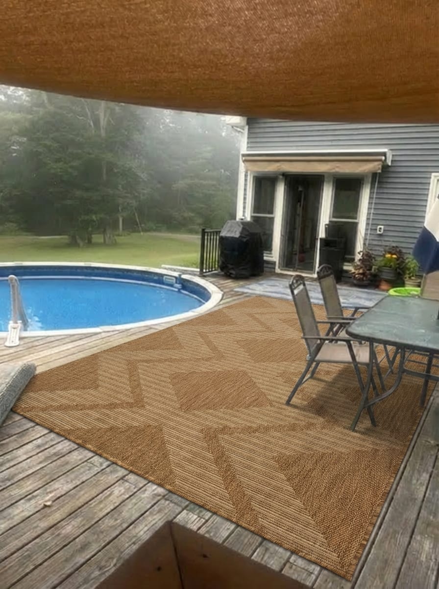 Customer photo review of Ripple Indoor/Outdoor Rug - Brown