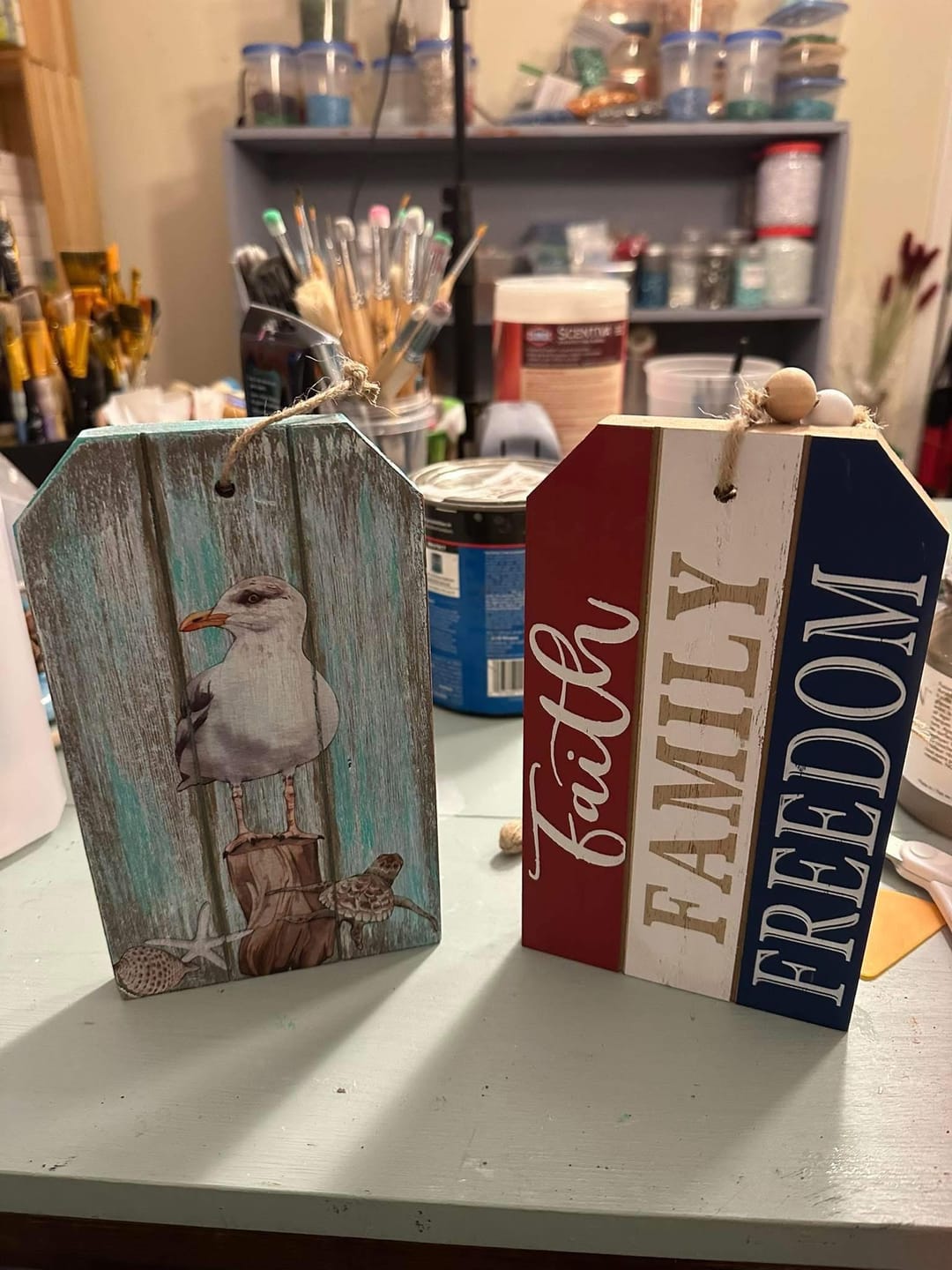 Customer photo review of Unfinished Wood Price Tag Product Tag Silhouette - Craft- up to 46" DIY